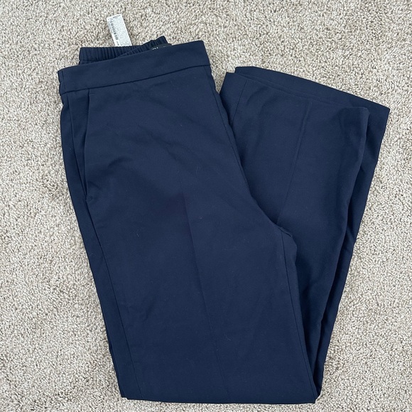 Navy Blue Zara flat front elastic waist pleated trouser - Picture 1 of 7